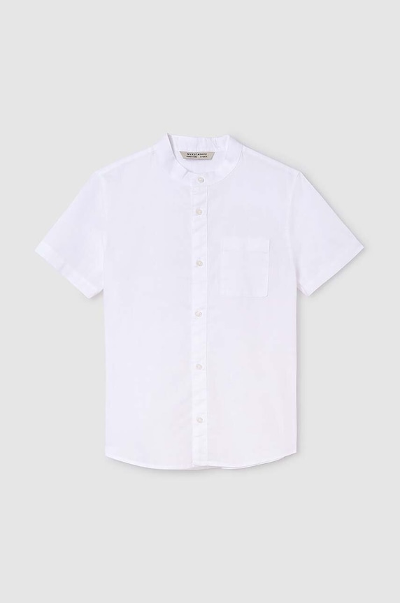 Mayoral koszula bawełniana dziecięca 6118.7D.Junior.PPYH biały SS24