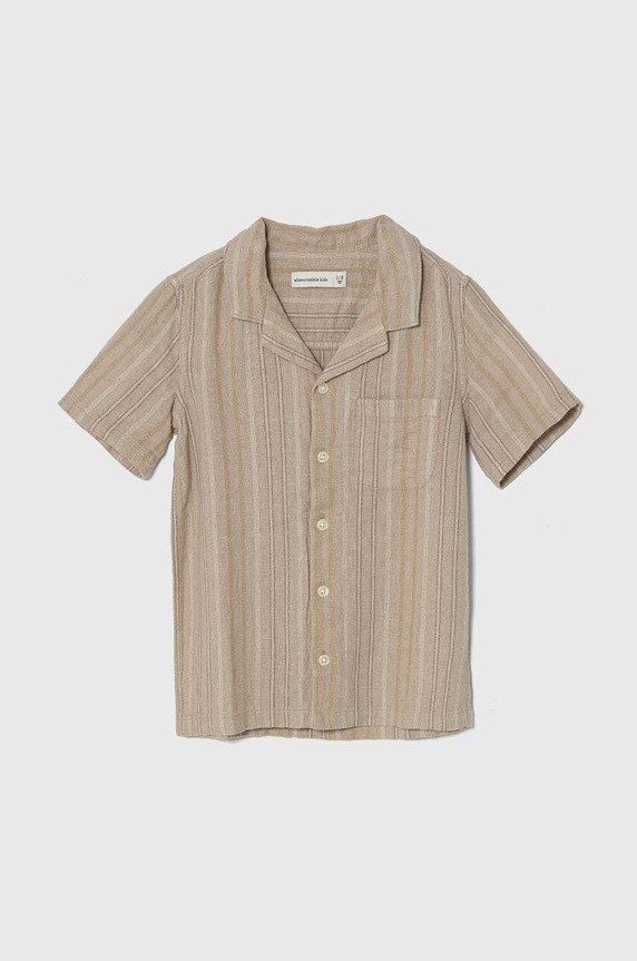 Abercrombie & Fitch koszula lniana dziecięca casual beżowy KI225.4020