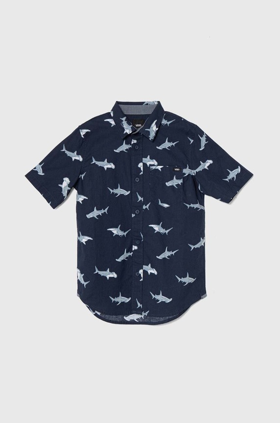 Vans koszula bawełniana dziecięca SHARK SS wzorzyste zielony VN000GBJLKZ