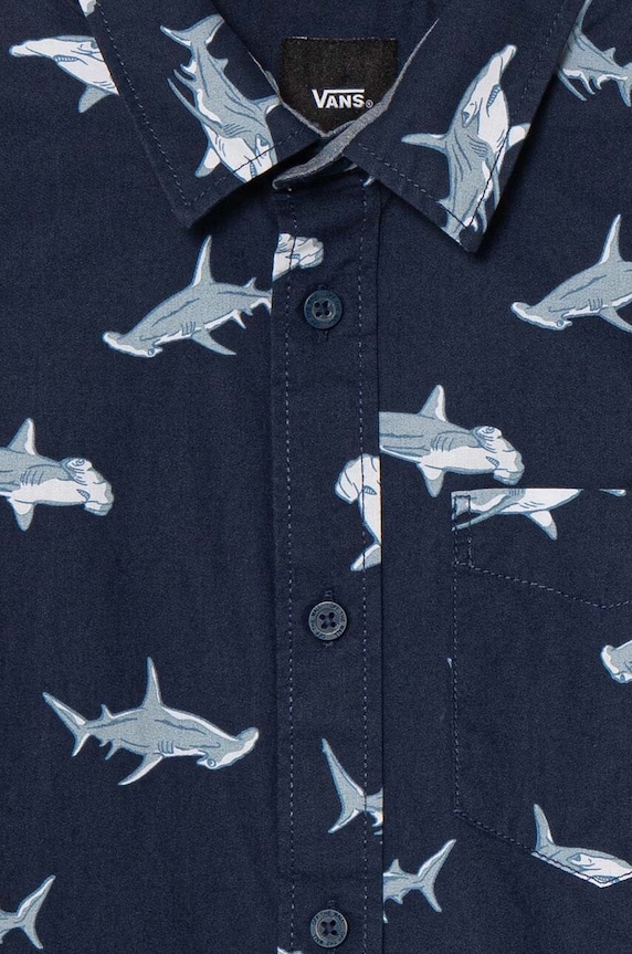 Chłopiec Vans koszula bawełniana dziecięca SHARK SS VN000GBJLKZ zielony
