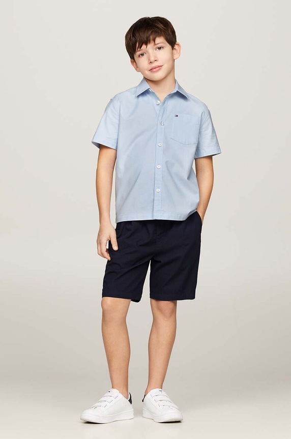Dětská košile Tommy Hilfiger modrá KB0KB08864.128.176.PPYH