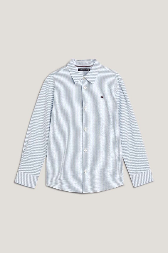 Dětská bavlněná košile Tommy Hilfiger dlouhý modrá KB0KB08986.128.176.PPYH