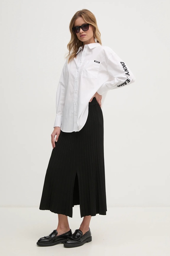 Bavlnená košeľa Dkny E31M1RDM biela SS26