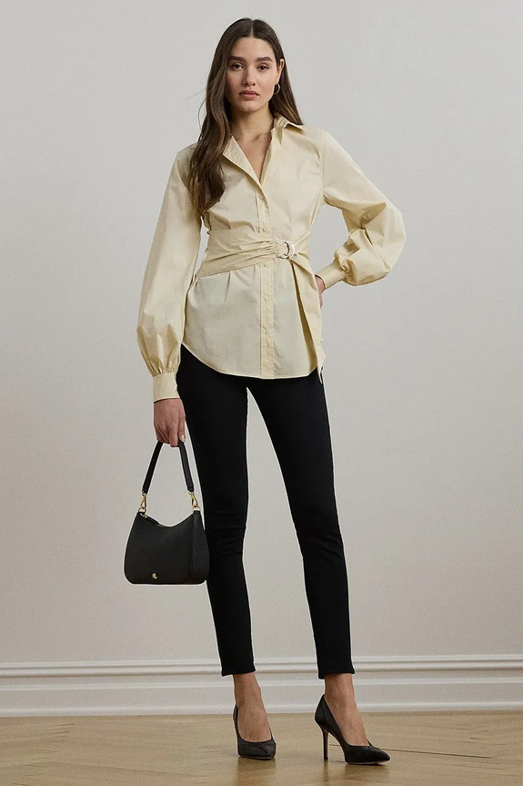 Ρούχα Πουκάμισο Lauren Ralph Lauren 200925446 μπεζ