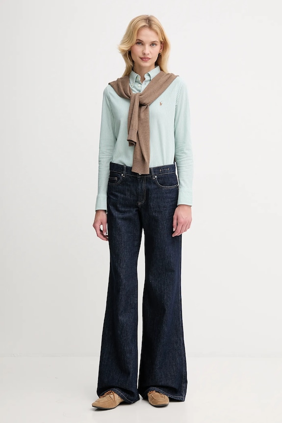 Bombažna srajca Polo Ralph Lauren 211910131 zelena SS26