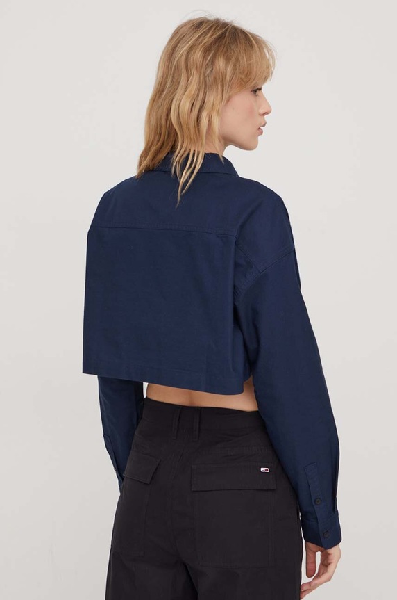 Îmbrăcăminte Tommy Jeans cămașă din bumbac DW0DW17345 bleumarin