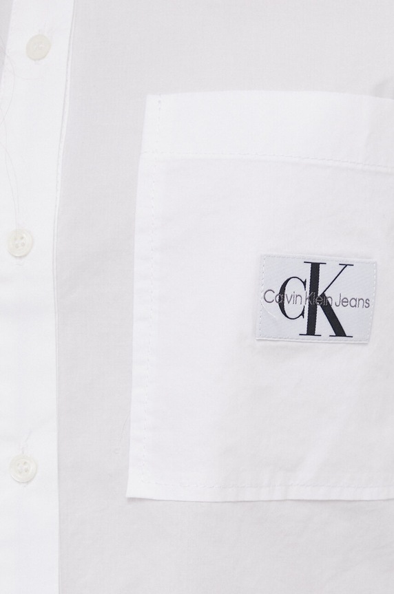 Bombažna srajca Calvin Klein Jeans J20J222614 bela