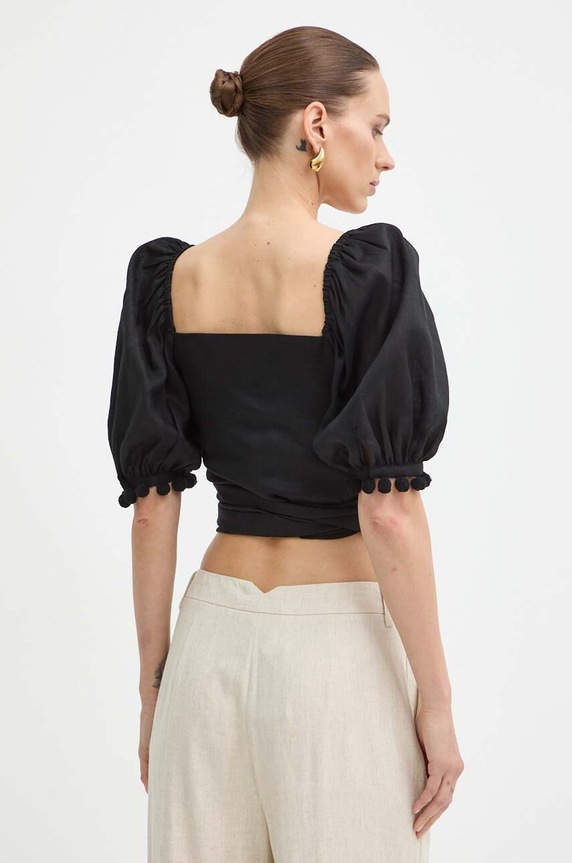 Oblečenie Ľanová košeľa Luisa Spagnoli RUNWAY COLLECTION 541141 čierna