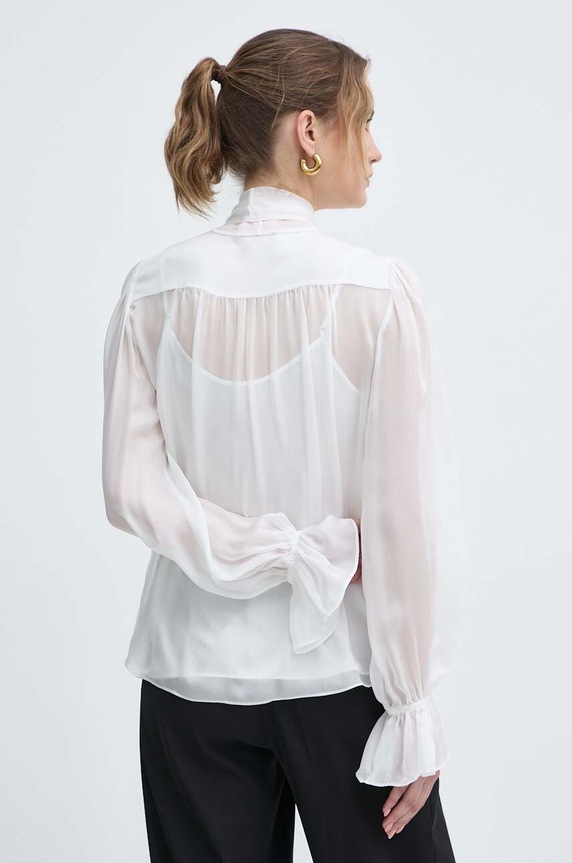 Odzież Luisa Spagnoli bluzka jedwabna RUNWAY COLLECTION 541119 biały
