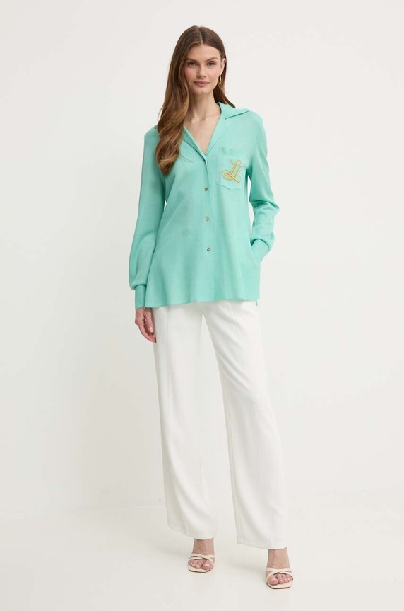 Košeľa Luisa Spagnoli RUNWAY COLLECTION 58346 tyrkysová AA00