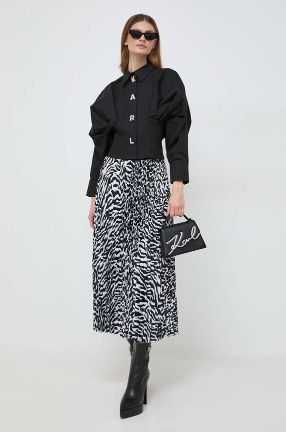 Karl Lagerfeld koszula bawełniana 240W1602 czarny SS24