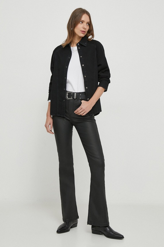 Pepe Jeans koszula jeansowa ESTELLE SPARKLE PL304731 czarny SS24