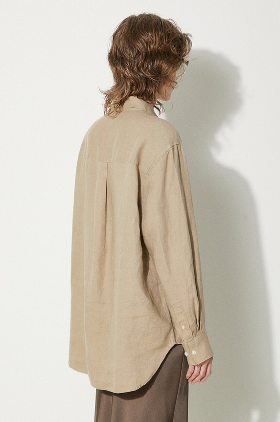 Clothing Samsoe Samsoe linen shirt SALOVA F24100188 beige