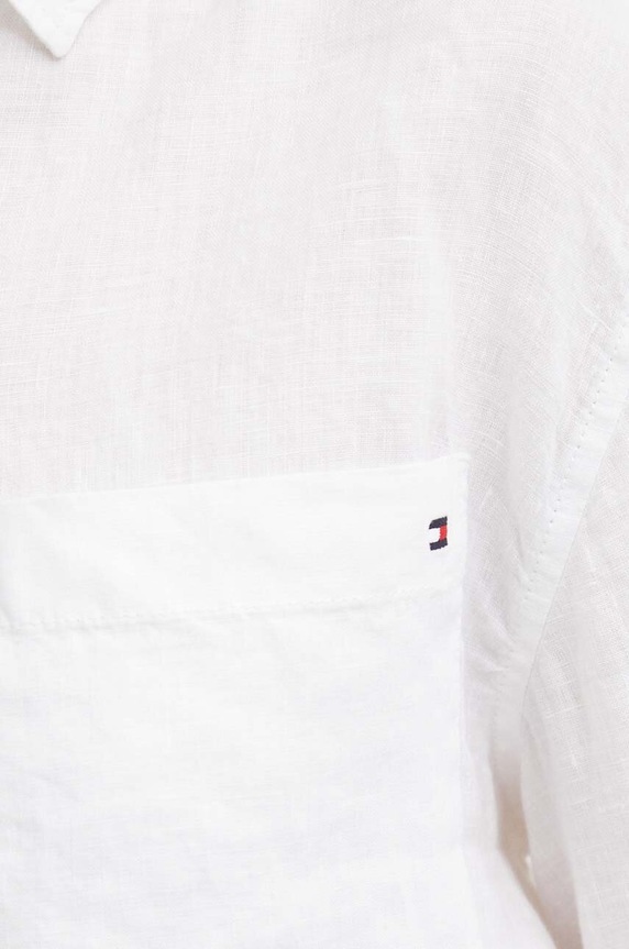 Ľanová košeľa Tommy Hilfiger WW0WW41392 biela