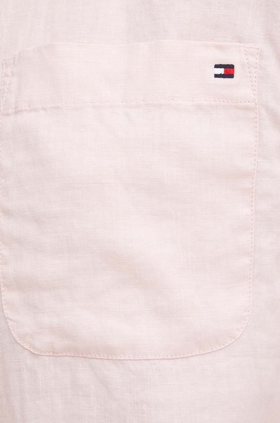 Tommy Hilfiger koszula lniana WW0WW41392 różowy