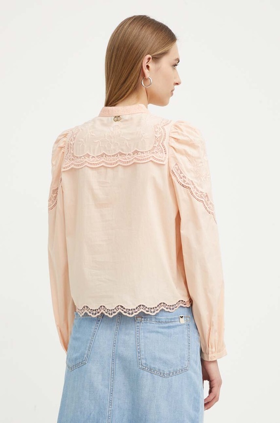 Ρούχα Βαμβακερό πουκάμισο Twinset 241TT2081 πορτοκαλί