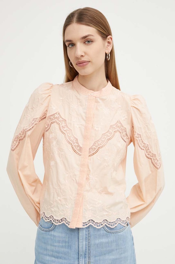 Βαμβακερό πουκάμισο Twinset πορτοκαλί 241TT2081