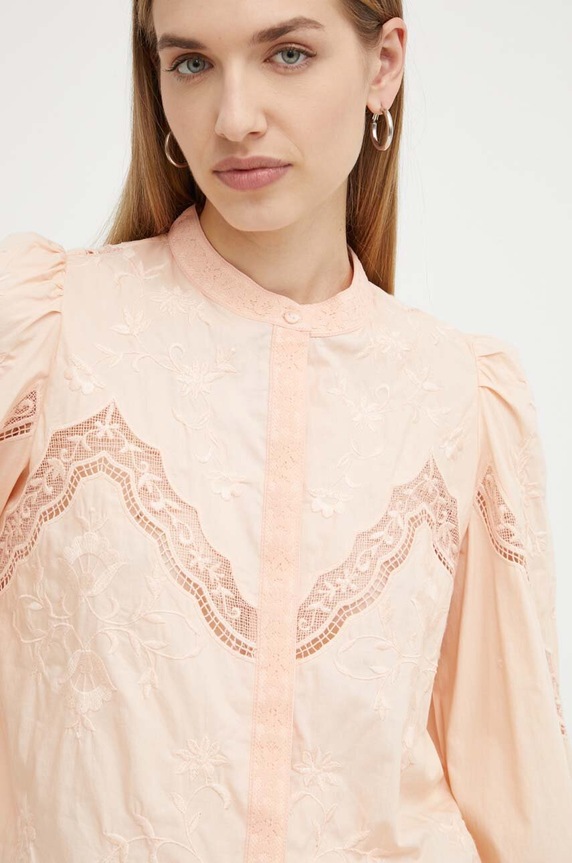 Βαμβακερό πουκάμισο Twinset 241TT2081 πορτοκαλί