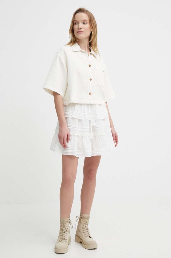 Pepe Jeans camasa din bumbac ELLE ECRU PL304844 bej SS24