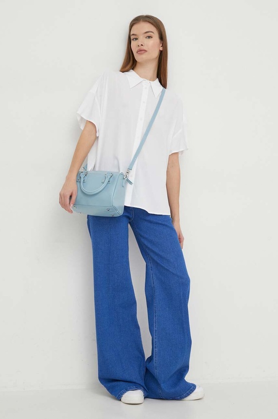 Košeľa United Colors of Benetton 5WPWDQ04S biela SS24
