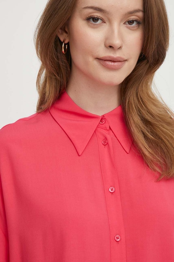 Košeľa United Colors of Benetton 5WPWDQ04S ružová