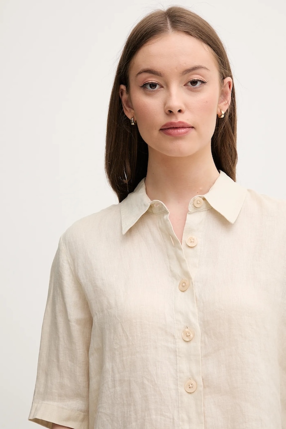 United Colors of Benetton cămașă de damă de in bej 5BML5QB75