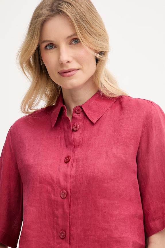 United Colors of Benetton koszula damska lniana czerwony 5BML5QB75