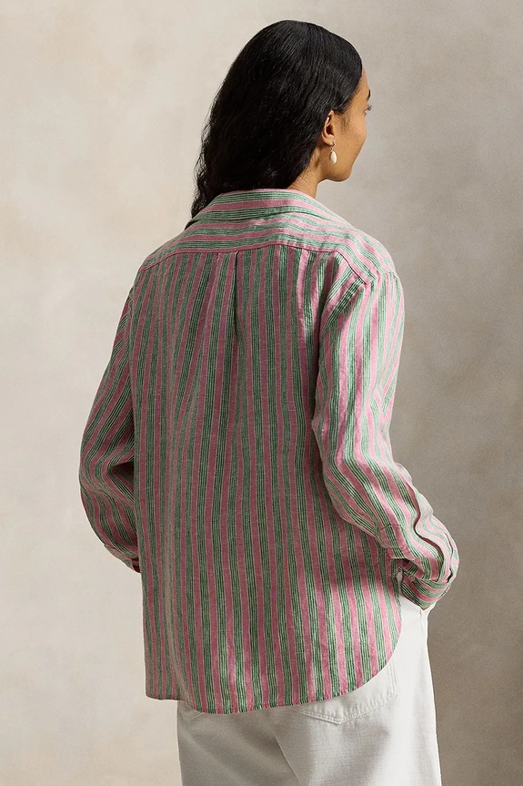 Льняная рубашка Polo Ralph Lauren 211935130 розовый SS26