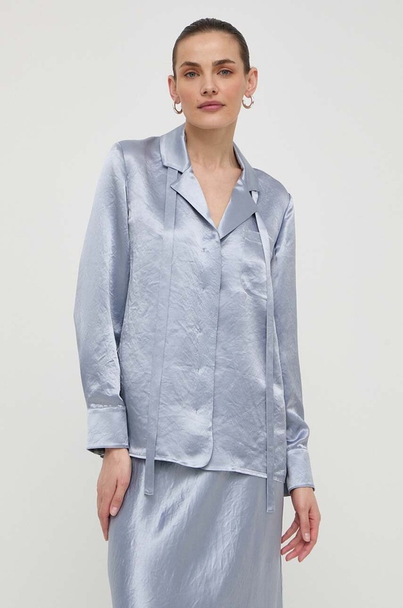 Max Mara Leisure cămașă lung albastru 2416111048600