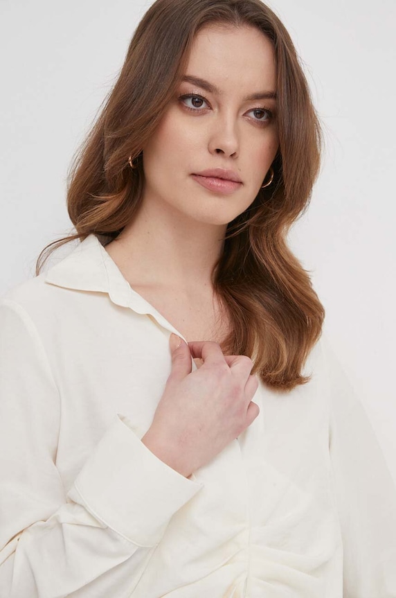 Košeľa Sisley béžová 55EBLQ066