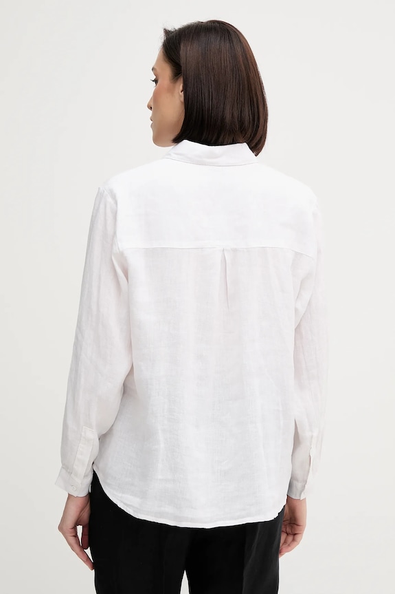 Abbigliamento Sisley camicia di lino 5BMLLQ06S bianco