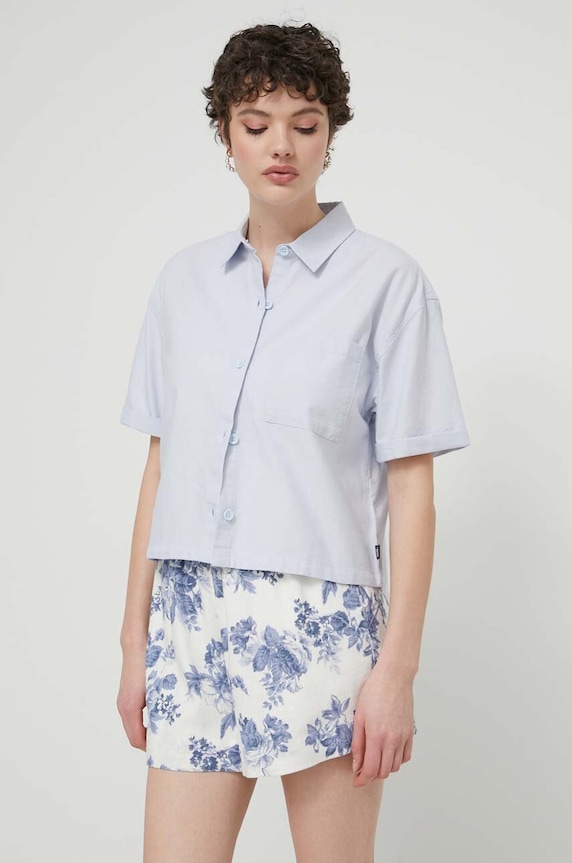 Bavlnená košeľa Vans relaxed modrá VN000F74CHA1
