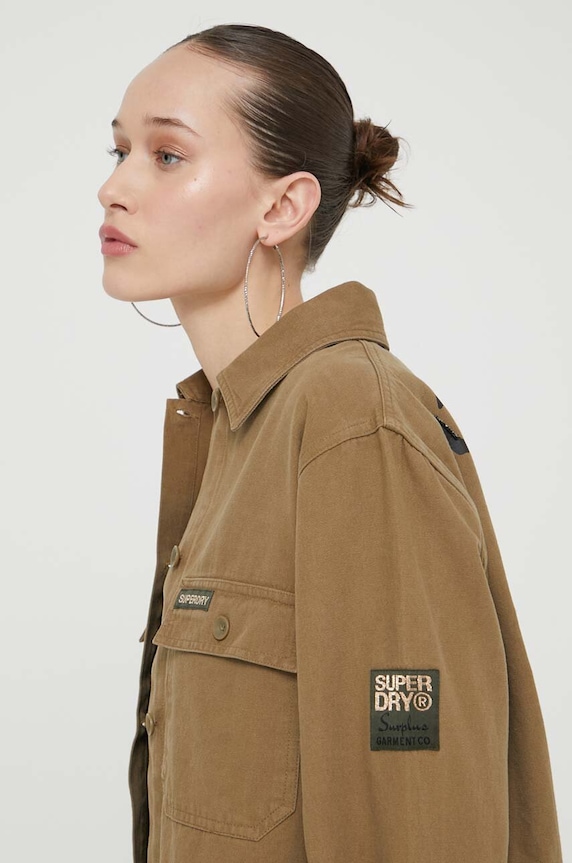 Superdry camasa din bumbac verde W4010427A.03O