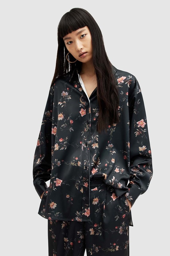 AllSaints camicia Louisa Tanana floreale nero WH533Z