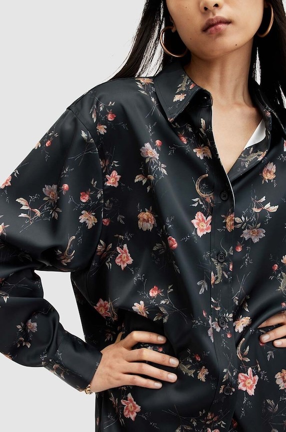 AllSaints camicia Louisa Tanana WH533Z nero SS24