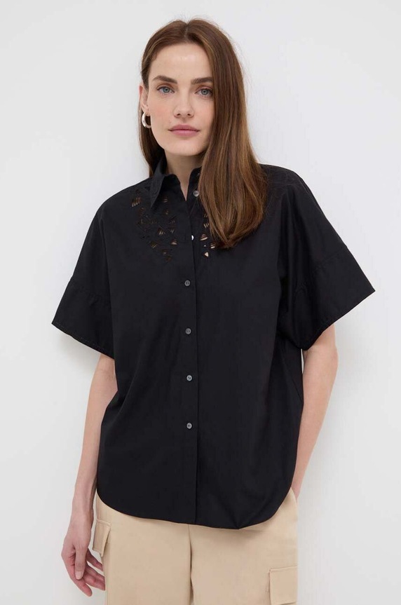 Karl Lagerfeld koszula bawełniana bawełna czarny 241W1606