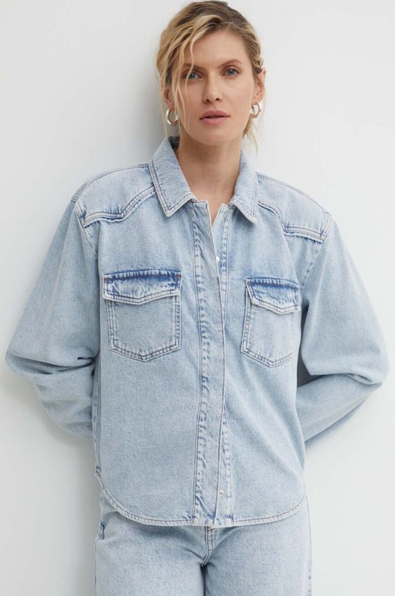 Gestuz geacă din denim necaptusit albastru 10909063
