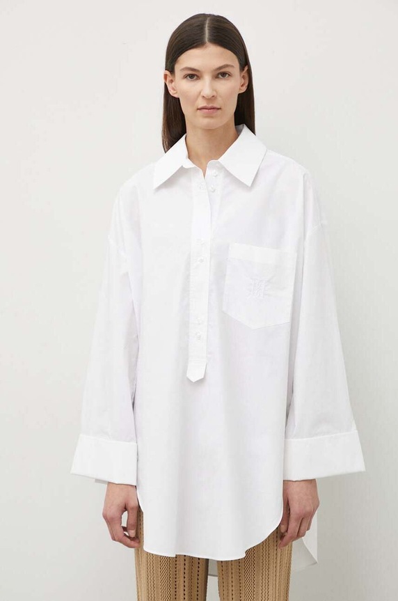 By Malene Birger bluzka bawełniana biały Q71873041