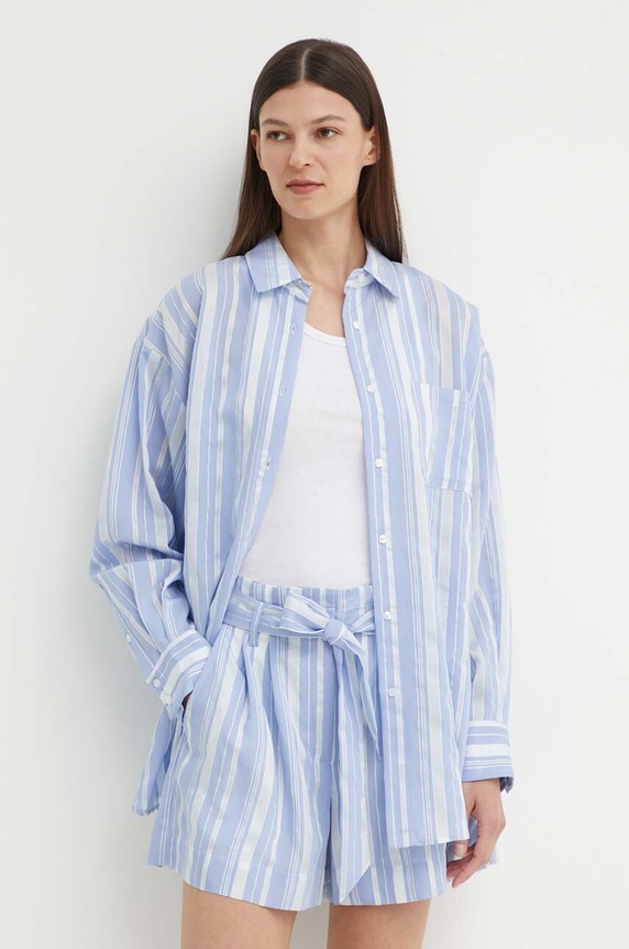 Bruuns Bazaar koszula SwiniesBBLouise shirt klasyczny niebieski BBW3976