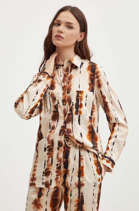 Βαμβακερό πουκάμισο La Petite Française CHARDON κανονικό μπεζ PFCHARDON