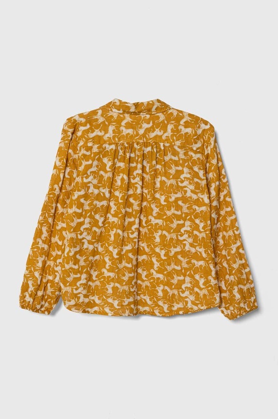 United Colors of Benetton camasa de bumbac pentru copii 5T2ZCQ02O.G.Seasonal galben SS24