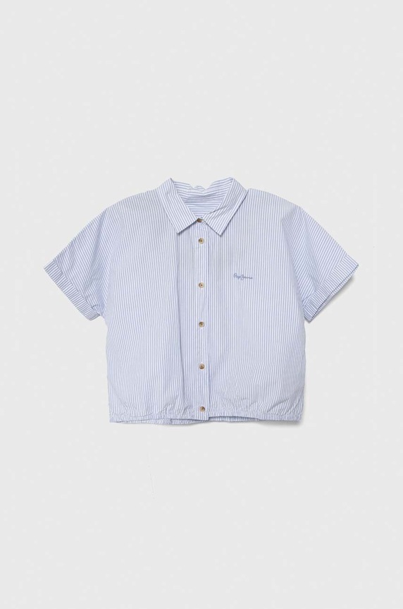 Παιδικό βαμβακερό πουκάμισο Pepe Jeans OLYMPIA ρίγες μπλε PG301678