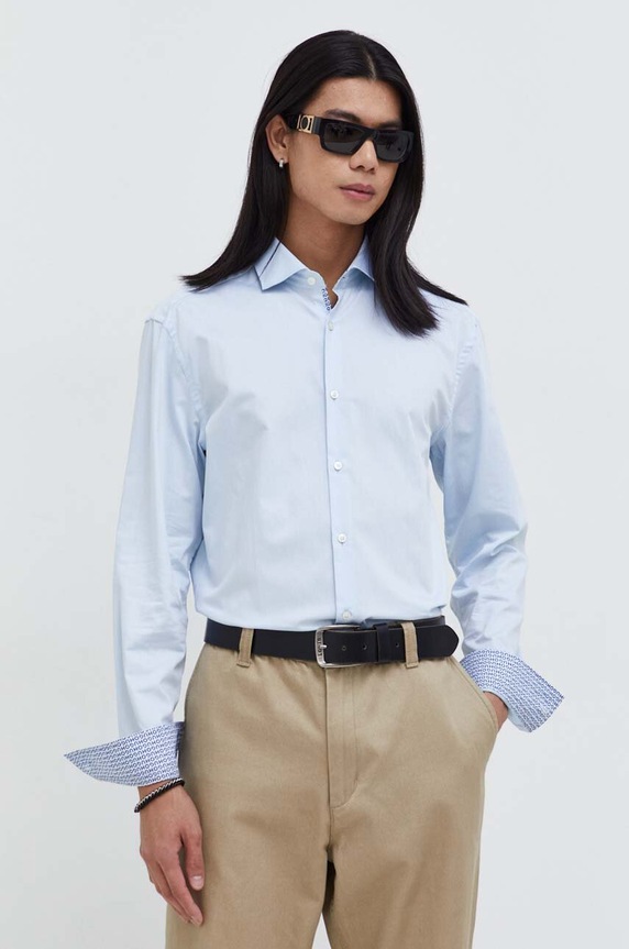 Pamučna košulja HUGO večernje plava 50508303