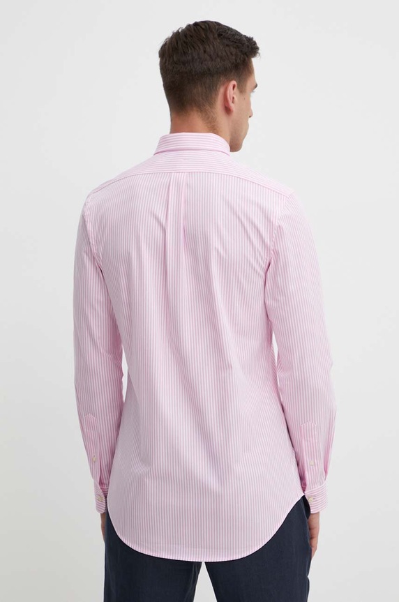 Polo Ralph Lauren koszula męska bawełniana z elastanem różowy 710929344