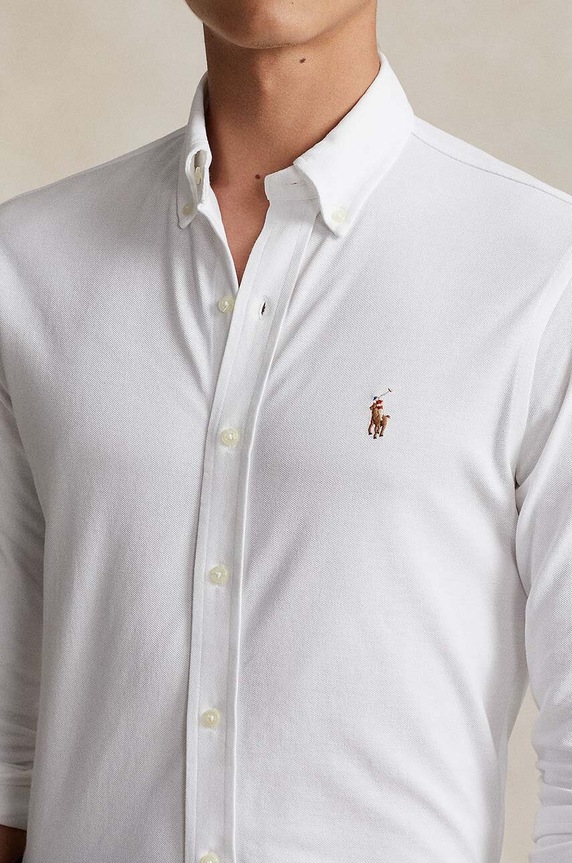 Памучна риза Polo Ralph Lauren бял 710932545