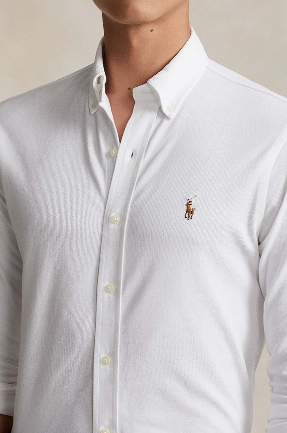 Памучна риза Polo Ralph Lauren бял 710932545
