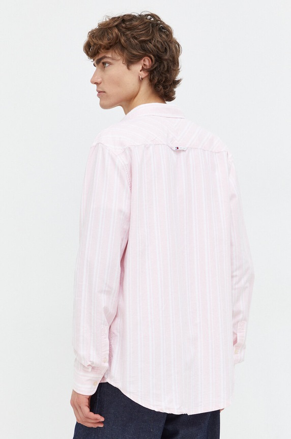 Odzież Tommy Jeans koszula bawełniana DM0DM18336 różowy