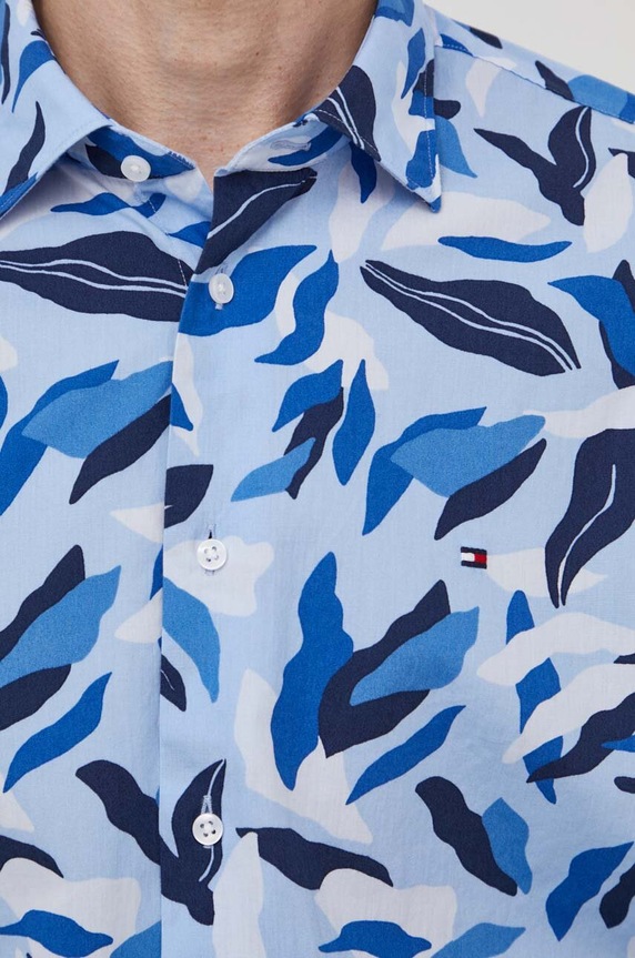 Tommy Hilfiger koszula bawełniana MW0MW33824 niebieski SS24