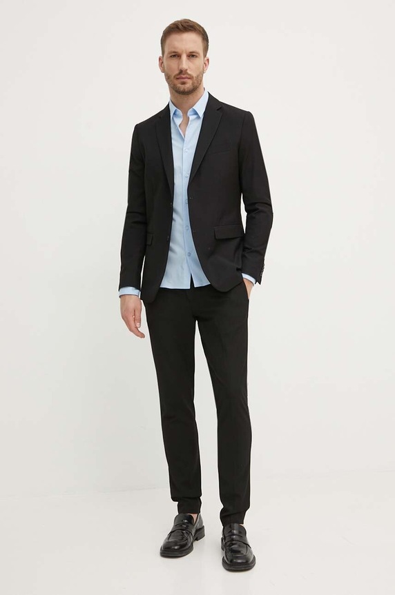 Košeľa Calvin Klein K10K110856 modrá SS25
