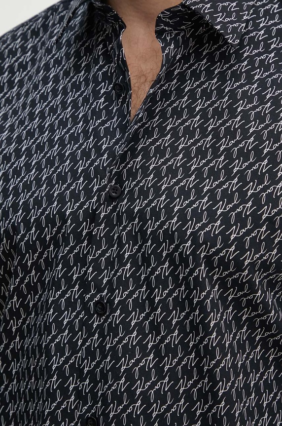Bavlněná košile Karl Lagerfeld 541678.605000 černá SS24